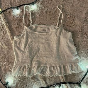 American Eagle Flowy White Spaghetti Strap